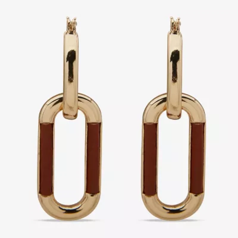 Worthington Womens 31.4mm Hoop Earrings