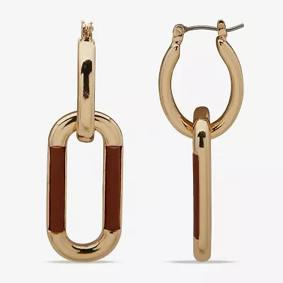 Worthington Womens 31.4mm Hoop Earrings