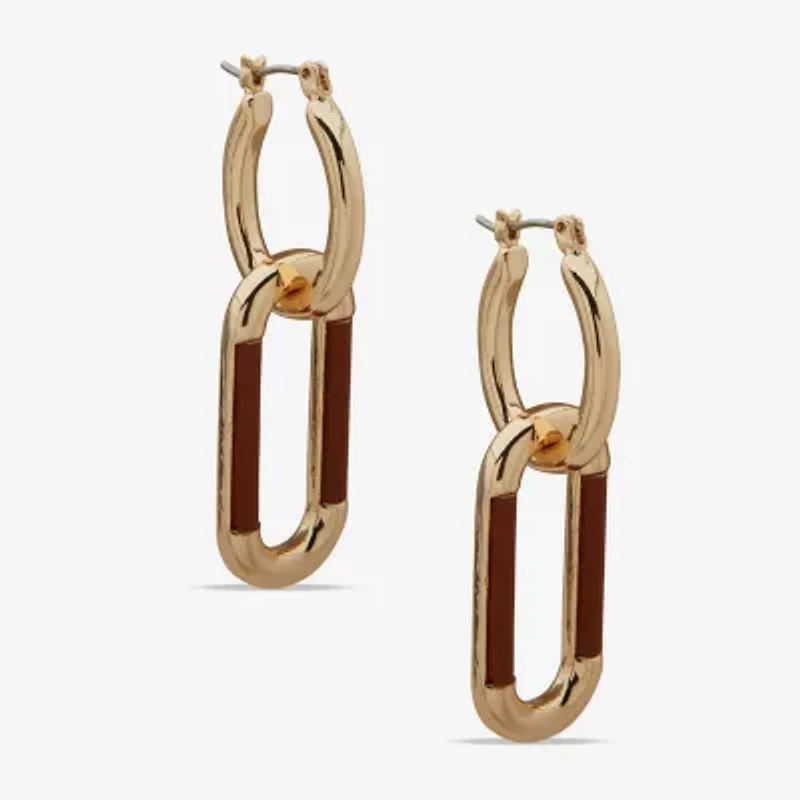 Worthington Womens 31.4mm Hoop Earrings