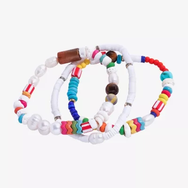 Bijoux Bar Womens 3-pc. Beaded Bracelet Set
