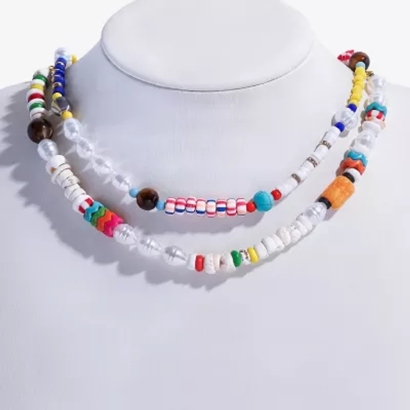 Bijoux Bar Womens 16 Inch Beaded Necklace