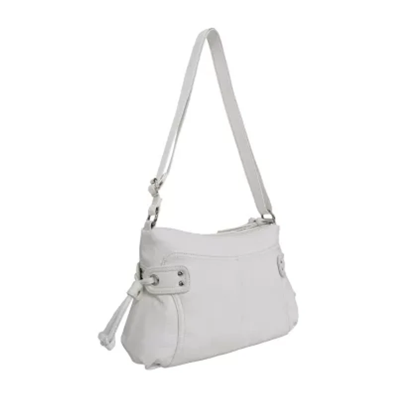 Bueno of California Pebble Washed Zip Front Crossbody Crossbody Bag