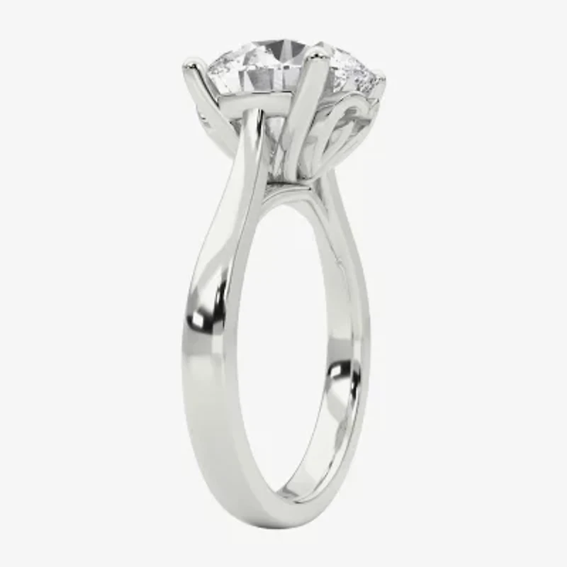 Grown Gorgeous (F / Vs2) Womens / CT. T.W. Lab White Diamond Platinum Round Solitaire Engagement Ring