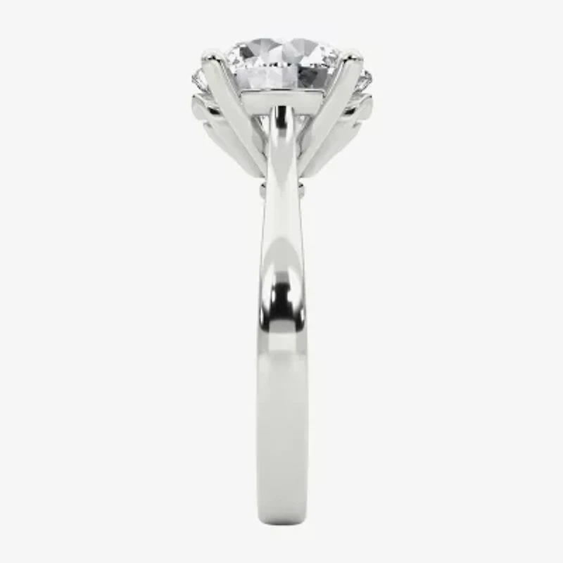 Grown Gorgeous (F / Vs2) Womens / CT. T.W. Lab White Diamond Platinum Round Solitaire Engagement Ring