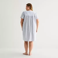 Adonna Womens Plus Short Sleeve Mid Length Robe