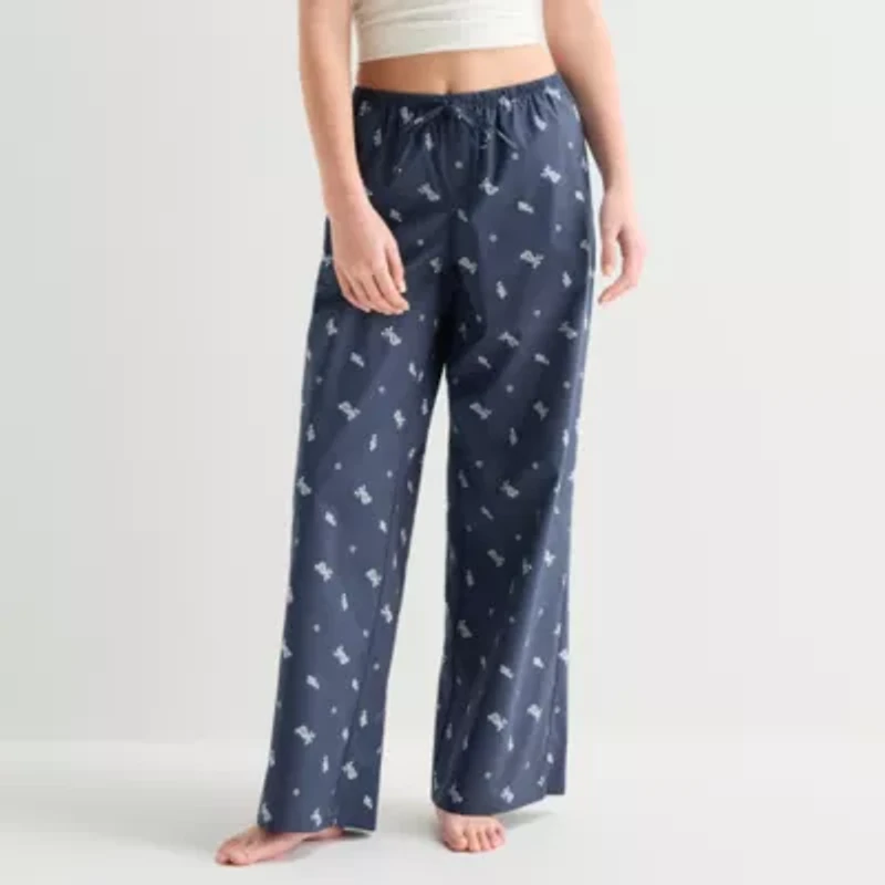 Arizona Womens Juniors Poplin Pajama Pants