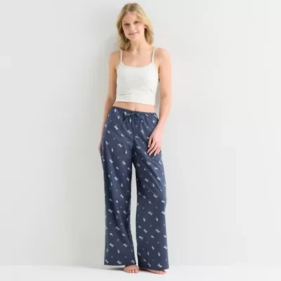 Arizona Womens Juniors Poplin Pajama Pants
