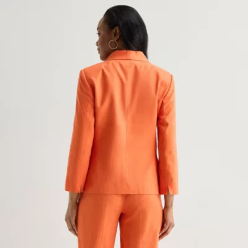 Black Label by Evan-Picone Linen Womens Classic Fit Suit Jacket