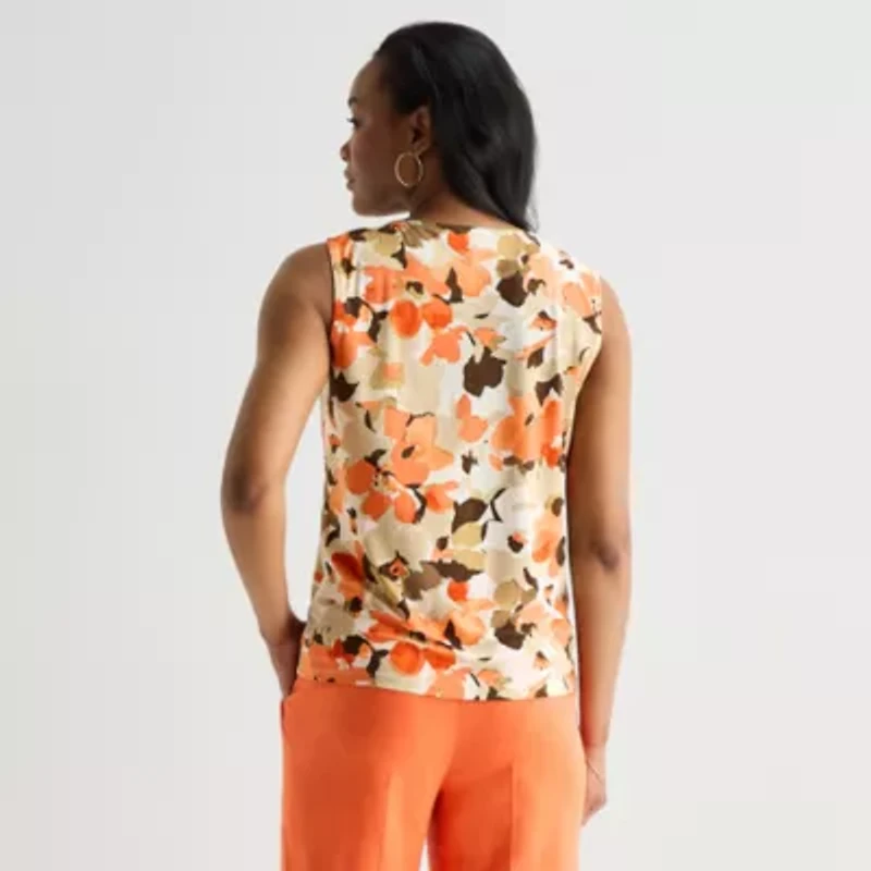 Black Label by Evan-Picone Womens Keyhole Neck Sleeveless Blouse