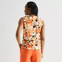 Black Label by Evan-Picone Womens Keyhole Neck Sleeveless Blouse