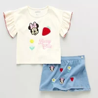 Disney Collection Little & Big Kid Girls Minnie Mouse Skort Set