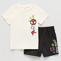 Disney Collection Little & Big Kid Boys Spiderman 2-pc. Short Set