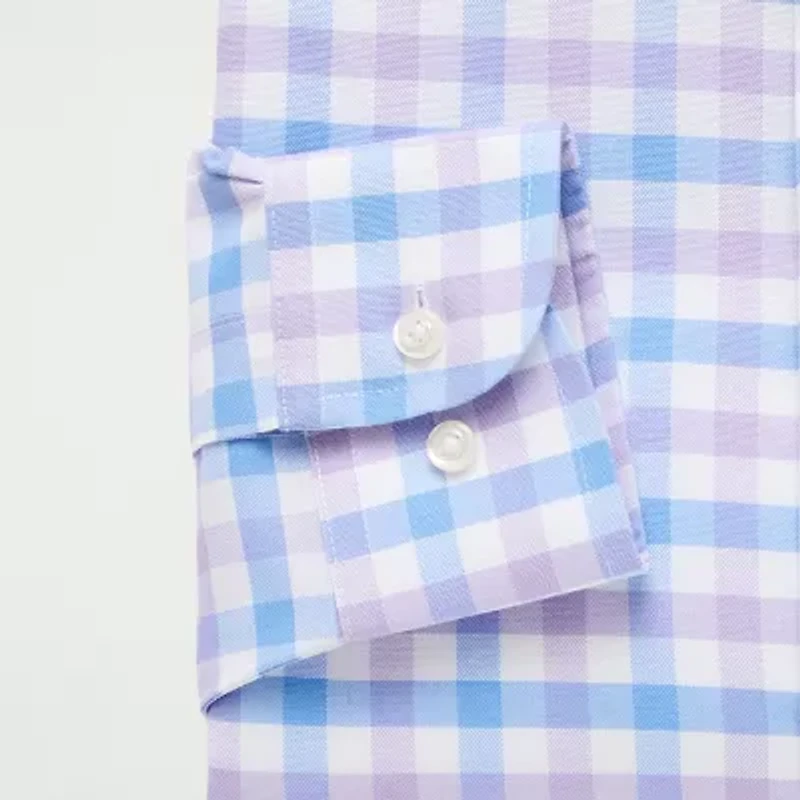 Stafford Coolmax All Season Ecomade Oxford Mens Slim Fit Stretch Fabric Wrinkle Free Long Sleeve Dress Shirt