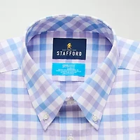 Stafford Coolmax All Season Ecomade Oxford Mens Slim Fit Stretch Fabric Wrinkle Free Long Sleeve Dress Shirt