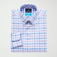 Stafford Coolmax All Season Ecomade Oxford Mens Slim Fit Stretch Fabric Wrinkle Free Long Sleeve Dress Shirt