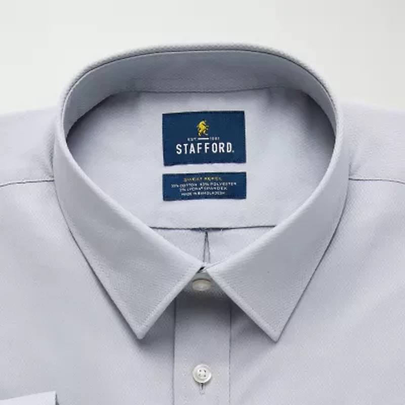 Stafford Big And Tall Advanced Performance Sweat Repel Mens Long Sleeve Dress Shirt