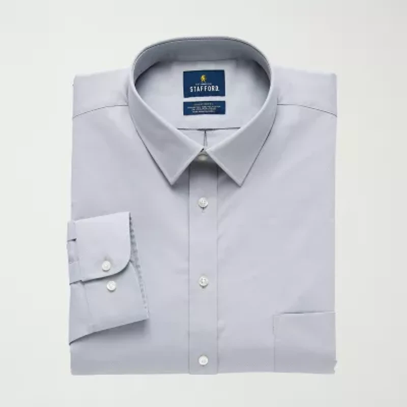 Stafford Big And Tall Advanced Performance Sweat Repel Mens Long Sleeve Dress Shirt