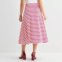 Liz Claiborne Womens Mid Rise Midi A-Line Skirt