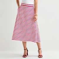 Liz Claiborne Womens Mid Rise Midi A-Line Skirt