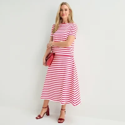 Liz Claiborne Womens Mid Rise Midi A-Line Skirt