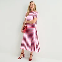 Liz Claiborne Womens Mid Rise Midi A-Line Skirt