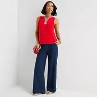 Liz Claiborne Womens V Neck Sleeveless Blouse