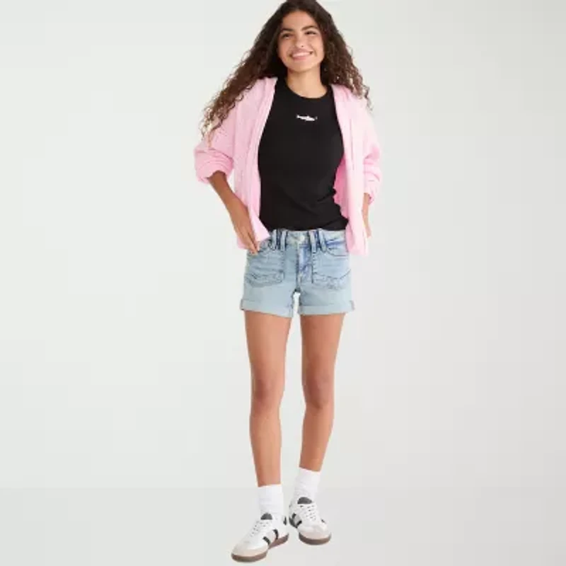 AEROPOSTALE Womens Juniors Crew Neck Short Sleeve Slim Fit Graphic T-Shirt