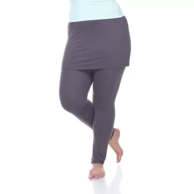 White Mark Skirted Womens Mid Rise Plus Full Length Leggings