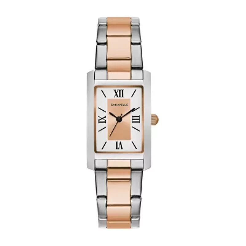 Caravelle Designed By Bulova Womens Two Tone Stainless Steel Bracelet Watch 45l187