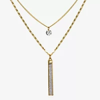 Bijoux Bar Delicates Gold Tone Womens 30 Inch Strand Necklace
