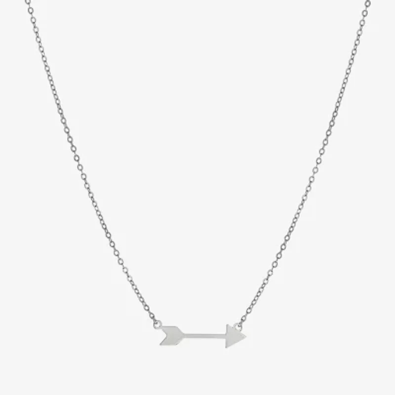 Silver Treasures Womens Sterling Silver Arrow 16 Inch Pendant Necklace