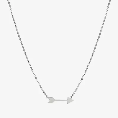 Silver Treasures Womens Sterling Silver Arrow 16 Inch Pendant Necklace