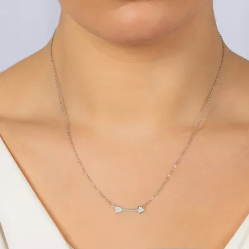 Silver Treasures Womens Sterling Silver Arrow 16 Inch Pendant Necklace