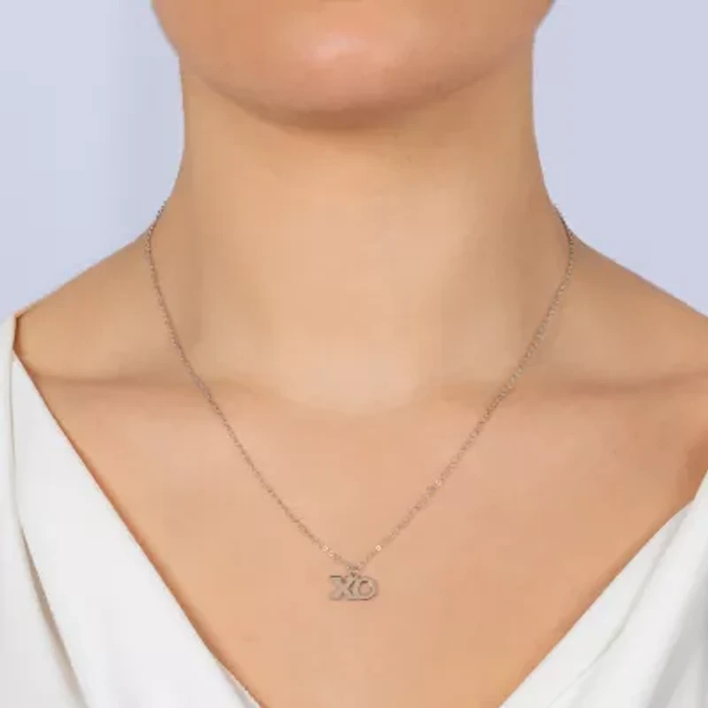 Silver Treasures Xo Womens Sterling Silver 16 Inch Pendant Necklace