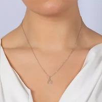 Silver Treasures Womens Sterling Silver Wishbone 16 Inch Pendant Necklace