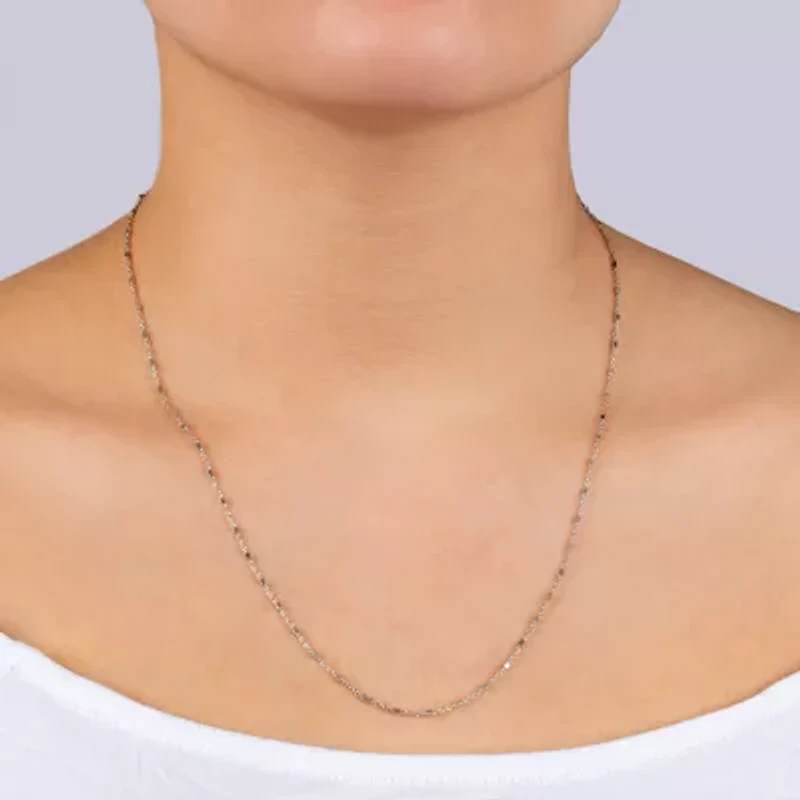 Silver Treasures Made In Italy Womens Sterling Silver 18 Inch Cable Chain Necklace