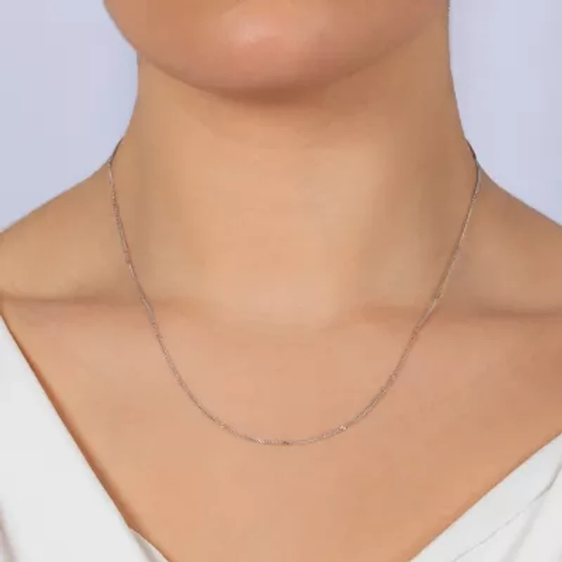 Silver Treasures Made In Italy Womens Sterling Silver 18 Inch Cable Chain Necklace