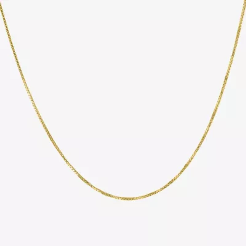 Silver Treasures Made In Italy Womens 14K Gold Over Silver 18 Inch Box Chain Necklace