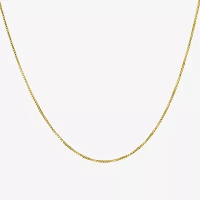 Silver Treasures Made In Italy Womens 14K Gold Over Silver 18 Inch Box Chain Necklace