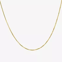 Silver Treasures Made In Italy Womens 14K Gold Over Silver 18 Inch Box Chain Necklace
