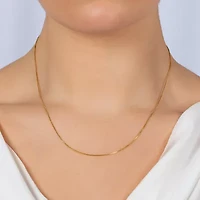 Silver Treasures Made In Italy Womens 14K Gold Over Silver 18 Inch Box Chain Necklace