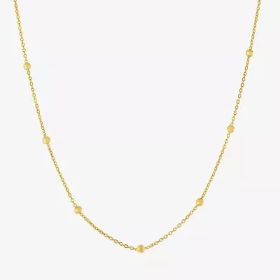Silver Treasures Made In Italy Womens 14K Gold Over Silver 18 Inch Bead Chain Necklace