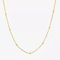 Silver Treasures Made In Italy Womens 14K Gold Over Silver 18 Inch Bead Chain Necklace