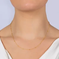 Silver Treasures Made In Italy Womens 14K Gold Over Silver 18 Inch Bead Chain Necklace