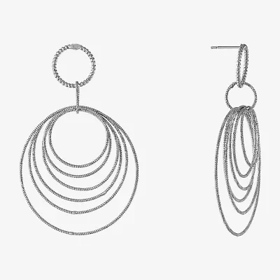 Silver Reflections Womens Pure Silver Over Brass Round Drop Earrings