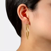 Silver Reflections Womens 14K Gold Over Brass 52mm Round Hoop Earrings
