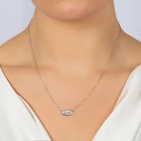 Silver Treasures Love Womens Sterling Silver Oval 16 Inch Pendant Necklace