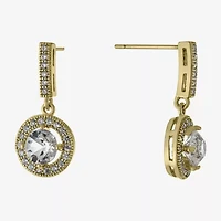 Sparkle Allure Womens Crystal 14K Gold Over Brass Drop Earrings