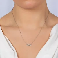 Silver Treasures Mama Womens Sterling Silver Oval 16 Inch Pendant Necklace