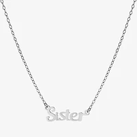 Silver Treasures Sister Womens Sterling Silver 16 Inch Pendant Necklace